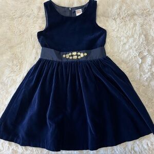 Gymboree Navy Blue Holiday Velvet Dress Size 5